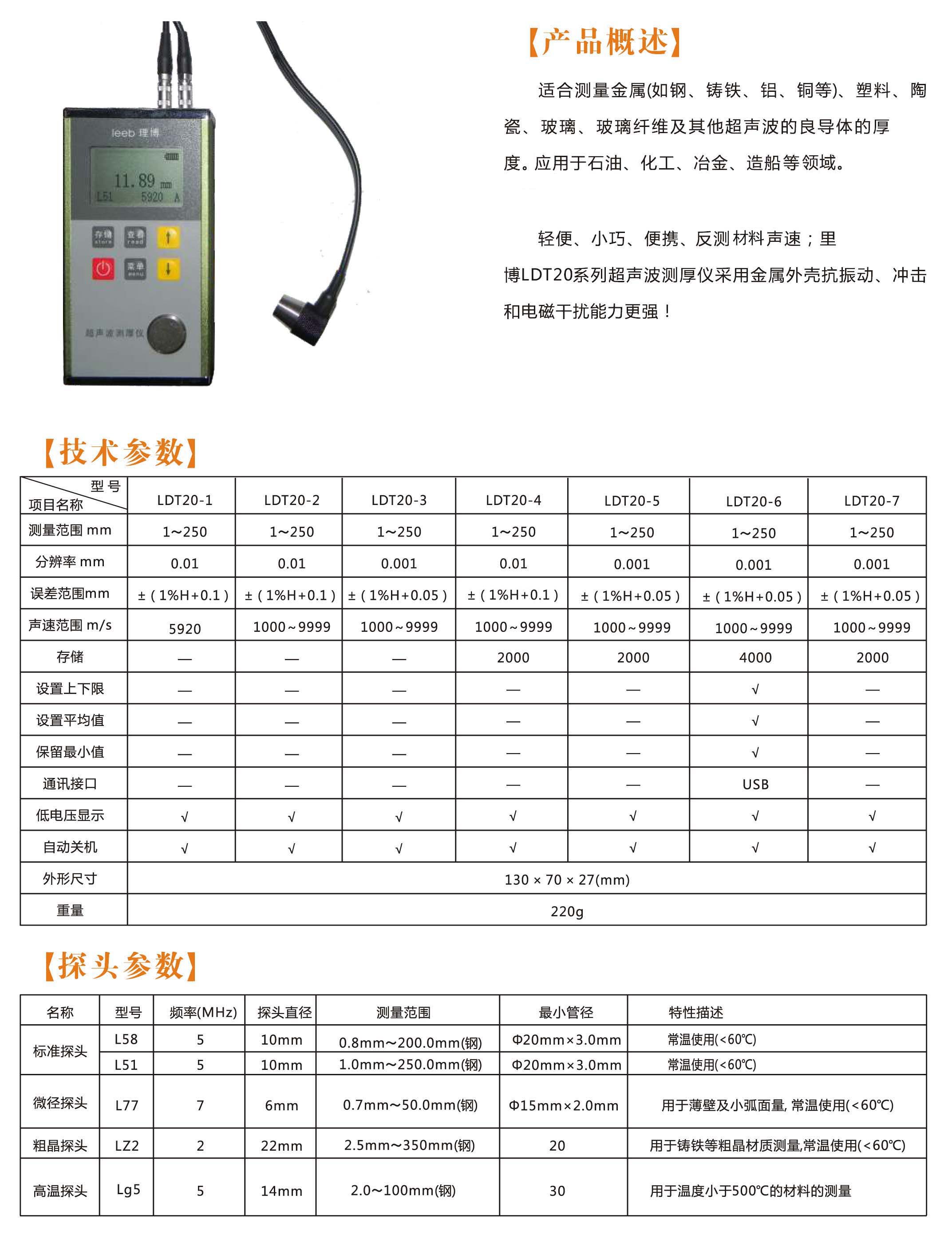 超声波测厚仪 LDT20系列